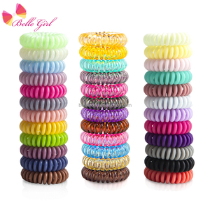 BELLEWORLD vente en gros 3.5cm bouclés TPU fil téléphonique ligne bandes de cheveux femmes chouchous ligne téléphonique élastiques bandes de cheveux - Product Image 1