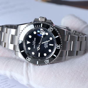 Reloj Mecánico Personalizado MINUTETIME DIY NH35, Relojes Submarinos para Hombre, Esfera Negra de Lujo, Correa de Acero, Movimiento Automático, Resistente al Agua 10 BAR - Product Image 2