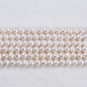 Perles d'eau douce naturelles en gros, 7-8 mm, blanches, semi-finies, pour bracelets et colliers DIY à Zhuji - Product Image 2