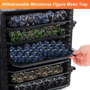 Étui de transport miniature, boîte de rangement miniature avec 6 plateaux, cadre <span class=keywords><strong>en</strong></span> alliage d'<span class=keywords><strong>aluminium</strong></span>, pour l'affichage et le transport des figurines - Product Image 1
