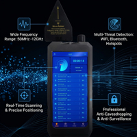 Détecteur de signal RF professionnel Averguard VK-T100, balayeur de signal sans fil pour la détection de traceurs GPS et de caméras cachées