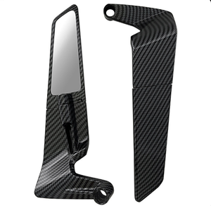 Espejo Retrovisor Universal para Motocicleta con Diseño de Ondas de Agua en Fibra de Carbono, Ajustable, de Aleación de Aluminio, Accesorio de Tuning - Product Image 1