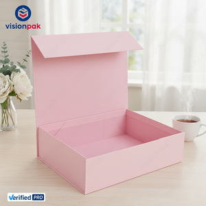 Luxury <strong>Large</strong> Magnetic Presentation Hamper <strong>Box</strong> Classic Pink Embossing <strong>Packing</strong> Foldable Hard Rigid Paperboard Gift <strong>Box</strong> - Product Image 1