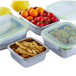 Contenedor de Alimentos Plegable de Acero Inoxidable 304 de 500 ml, Libre de BPA, con Tapa de PP, Hermético y Portátil, para Almacenamiento de Alimentos Frescos - Product Image 1