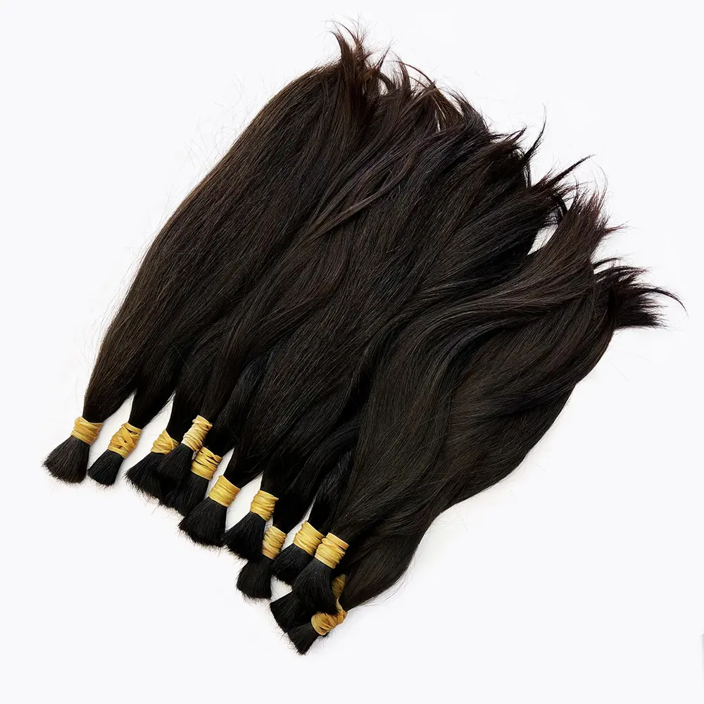 100% 未処理の人間のバージン女性の髪の束柔らかく滑らかな中国のストレートヘアバルク卸売価格原材料