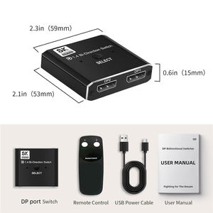 2X1ディスプレイDPポートスイッチ8K 30Hz 4K 120Hz手動DP双方向スイッチャー2 in 1 OutコンピュータモニタープロジェクターTV用 - Product Image 6