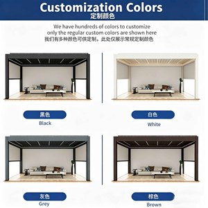 Pergola à lames orientables électriques en aluminium Hesswei 3x4m, gazebo motorisé intelligent et imperméable pour cour de villa - Product Image 2