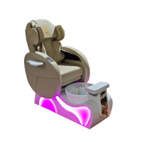 Fauteuil de pédicure électrique professionnel moderne inclinable, avec spa pour les pieds en verre réglable sans tuyauterie pour salon de beauté des ongles