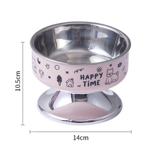 ชามสแตนเลสทรงสูง - ชามอาหารสัตว์เลี้ยงปากกว้างป้องกันคราบดำ - Product Image 3