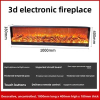 Cheminée électronique 3D à flamme réelle de 1 mètre, lumière d'ambiance intégrée, meuble TV, chauffage décoratif, intérieur, maison