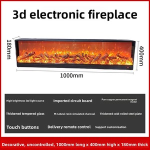 Camino Elettronico 3D <span class=keywords><strong>a</strong></span> Fiamma Reale LED da 1 Metro, Luce Atmosferica Integrata, Riscaldatore Decorativo per Mobile TV, per Interni Domestici - Product Image 2