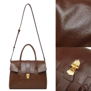Sac à main pour femme Retro Sacs Main Femme Cuir Véritable Fait Main Business Fabricant Qualité Serviette - Product Image 4