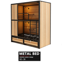 Lit Superposé Capsule Design en Acier Durable Double Pont avec Rideau pour Hôtel, Auberge de Jeunesse, Lit Boîte