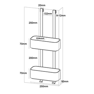 Yuson YS02187 Dobbel Dusjkurv Rust Resistant Bathroom Double Layers Aluminium <strong>Hanging</strong> Shelf <strong>Shower</strong> <strong>Caddy</strong> - Product Image 6