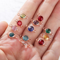 12 pz/set di cristallo colorato Charms gioielli fatti a mano strass Birthstone ciondolo fascino per la creazione di gioielli di compleanno