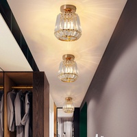 Lampe de plafond en cristal LED moderne en acier inoxydable personnalisée en usine pour couloir, allée, entrée, éclairage de salon
