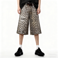 Ensemble de culottes en jean et shorts en denim pour hommes avec imprimé léopard taille haute ou design personnalisé