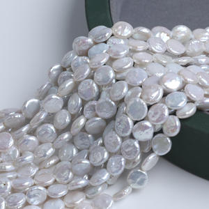 Collier de perles baroques d'eau douce naturelles de 9-10 mm, brillant des deux côtés, avec trou droit, semi-fini, disponible en blanc et rose - Product Image 2