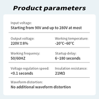 TMP 2000VA Montaje en pared Miniwatt Tipo de relé Estabilizador de voltaje Monofásico 90-280V Regulador de voltaje automático AVR