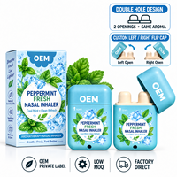 Inhalateur Nasal Double Orifice Menthe Fraîche Coque Bleue Bouchon Flip Distributeur en Gros Emballage Personnalisé Fournisseur de Détail
