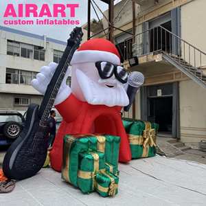 Cantante de Papá Noel, túnel de Papá Noel rojo inflable, <span class=keywords><strong>entrada</strong></span> de <span class=keywords><strong>carnaval</strong></span>, fiesta de Navidad, decoración de escenario, <span class=keywords><strong>entrada</strong></span> de bienvenida inflable - Product Image 5