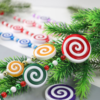 Nouvelles décorations de Noël créatives en forme de sucette tourbillon rotative, en plastique écologique de haute qualité, motif fer forgé, pour bar à bonbons