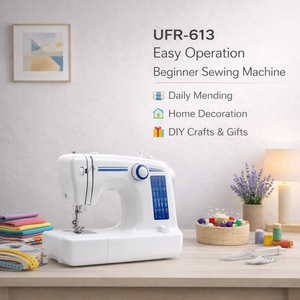 Máquina de Coser Doméstica UFR-613, Mini Máquina de Coser Eléctrica de 14 Puntadas con Puntada Overlock, Venta al por Mayor de Fábrica - Product Image 3