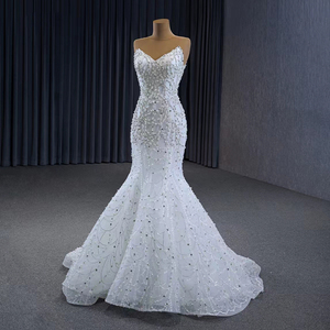 Vestido <span class=keywords><strong>de</strong></span> <span class=keywords><strong>Novia</strong></span> <span class=keywords><strong>de</strong></span> <span class=keywords><strong>Alta</strong></span> <span class=keywords><strong>Costura</strong></span> <span class=keywords><strong>de</strong></span> Lujo con Perlas, Sobrefalda Desmontable y Corte Sirena, Escote en V, Elegante Traje Nupcial Rsm231125 - Product Image 6