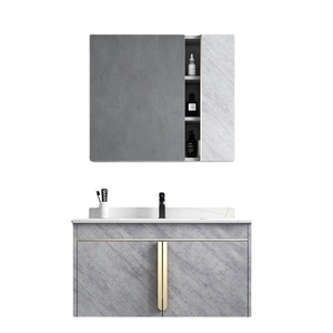 304 Stainless steel vanity modern ss bathroom cabinet with sink