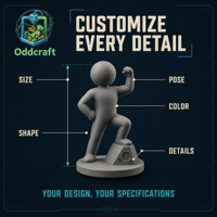 Service de figurine 3D personnalisée SLA/MSLA, prototype de modèle de personnage personnalisé, tolérance de précision 0,1 mm, surface personnalisée
