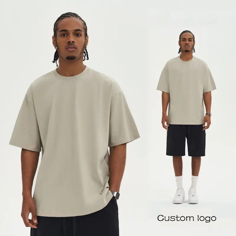 खाली कपास स्ट्रीट पहनने वाले टी-शर्ट अधिक आकार के ड्रॉप कंधे की टी-शर्ट कस्टम उच्च गुणवत्ता वाले पुरुषों के लिए भारी वजन टी शर्ट