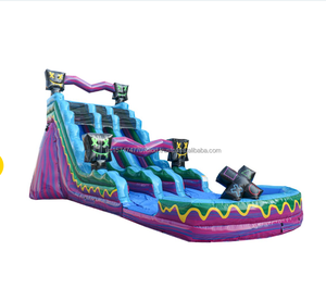 Combo de Castillo y tobogán inflable de PVC de 0,55mm holográfico púrpura de grado comercial para jugar al aire libre - Product Image 4