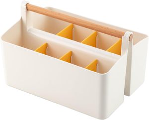 Grande Tote Caddy portatile con manico in plastica per oggetti portaoggetti in plastica con oggetti d'arte divisi per cucire matite trucco - Product Image 1