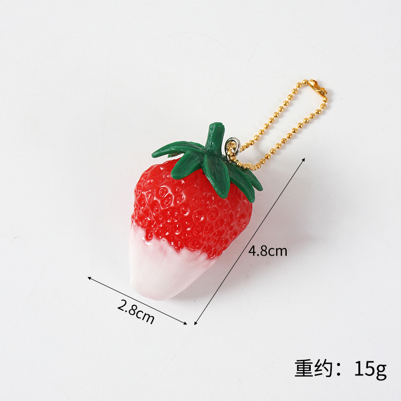 Fragola Foglia Scura (Catena con Perline Dorate)