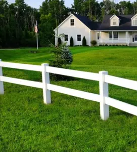 Longjie Factory liefert direkt 4 Fuß x 8 Fuß 2 Schienen PVC Kunststoff Vinyl Schutz Farm Horse Fence Panels