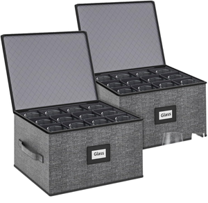 Faltbare Aufbewahrungsbox mit Deckel und Fächern, Flaschen- und Weinorganizer mit Großer Kapazität - Product Image 1
