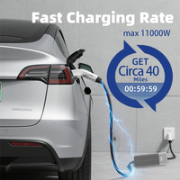 Nouvelle borne de recharge portable pour véhicules électriques de 11 kW certifiée CE, 16A, 3 phases, prise Type 2 CEE, compacte, pour voyages et usage domestique