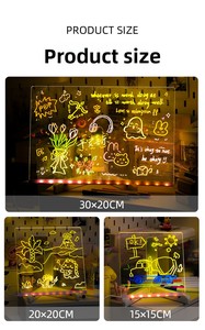 <span class=keywords><strong>Tableau</strong></span> d'écriture effaçable à sec en acrylique avec éclairage LED pour dessin quotidien, idéal pour les enfants de 5 à 7 ans, en plastique, jouet de dessin - Product Image 6