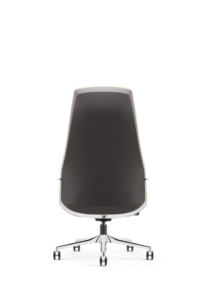 Chaise de bureau visiteur de luxe ergonomique en cuir véritable à dossier moyen, design moderne, réglable en hauteur, blanche, pour la maison et le bureau - Product Image 5