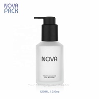 Flacon de soin de la peau en verre givré de 60 ml, 125 ml, 200 ml, flacon de lotion pour huile corporelle, flacon de nettoyant pour le visage avec pompe pour emballage cosmétique