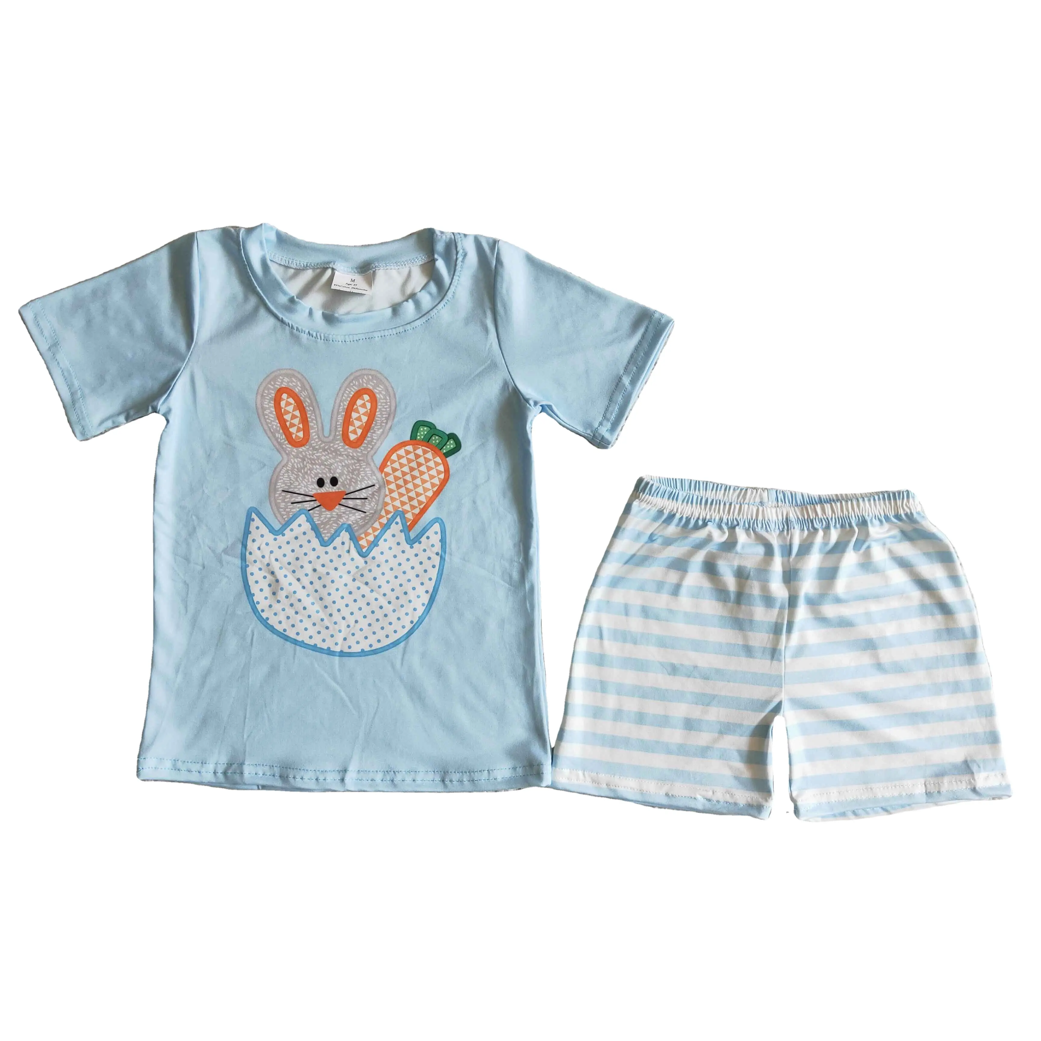 Easter Bunny Rabbits Kids Outfits 2pcs Toddler Shorts Set Baby Boys Wholesale Summer Clothing Set