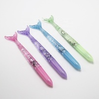 ¡Producto en oferta! Bolígrafo de plástico kawaii con forma de sirena, creativo, con purpurina plateada, para la escuela y la Oficina