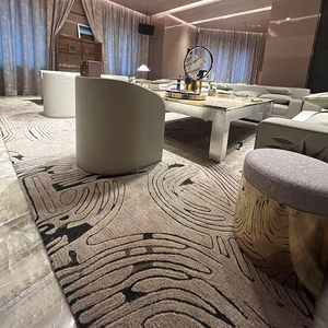 Tapis de luxe sur mesure, grand format, en laine et soie, fait main, pour hôtel, salon, sol, tapis antidérapant avec logo - Product Image 4