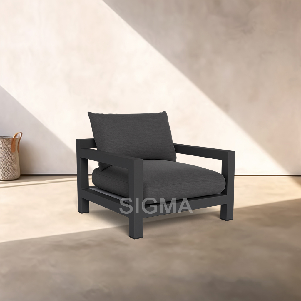 Patio Garden Luxury Aluminum sofa Modern Outdoor Furniture Courtyard Hotel Lounge Chair With Cushion