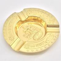 Asbak berlapis emas antik 40mm penjepit cerutu suvenir logam timah London timbul ukir tema malaikat untuk Natal