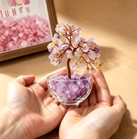 Cadeau spirituel unique en son genre, arbre en cristal d'améthyste et de citrine coloré, fait main, pour l'équilibre énergétique et la prospérité