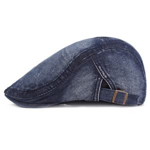 Boina de algodón puro ajustable para <span class=keywords><strong>hombre</strong></span>, <span class=keywords><strong>sombrero</strong></span> de vendedor de periódicos de ala plana, estilo <span class=keywords><strong>vaquero</strong></span> occidental clásico para primavera y verano, diseño de personaje informal - Product Image 1