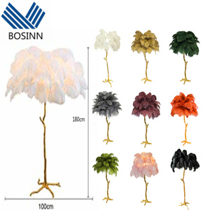 Lampadaires couleur corail décoration salon argent comptant Fengshui or jeune arbre lampes branche autruche plume <span class=keywords><strong>lampadaire</strong></span> - Product Image 6