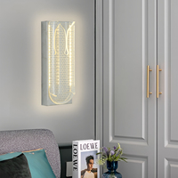 Applique murale LED en acrylique motif brique moderne, trois couleurs à intensité variable, CRI 90 élevé, pour chambre et hôtel, décoration intérieure