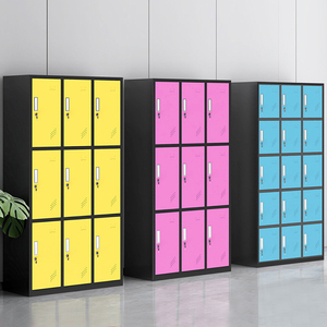 Armadietti di Stoccaggio Personalizzabili <span class=keywords><strong>a</strong></span> 9 Ante con Serratura <span class=keywords><strong>a</strong></span> Chiave in Acciaio Laminato <span class=keywords><strong>a</strong></span> Freddo Verniciato <span class=keywords><strong>a</strong></span> Polvere Resistente - Product Image 3